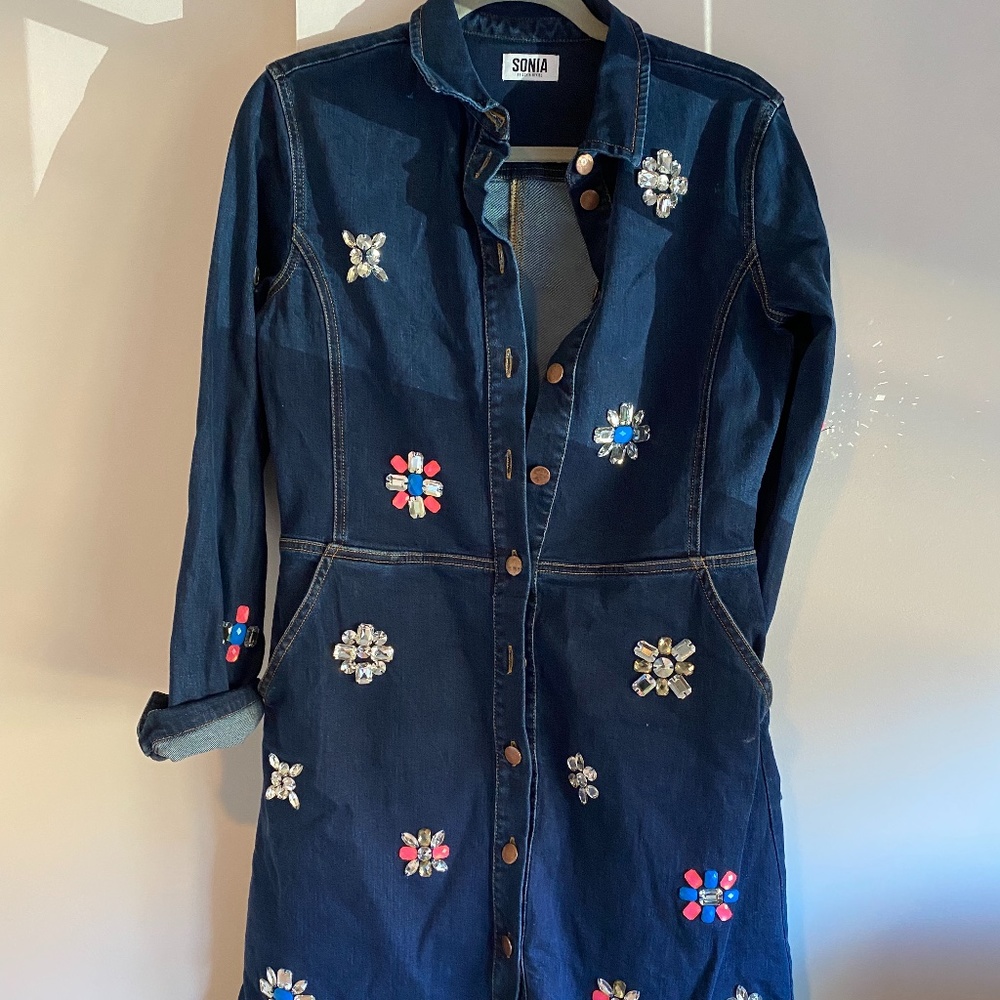 Studded jean dress